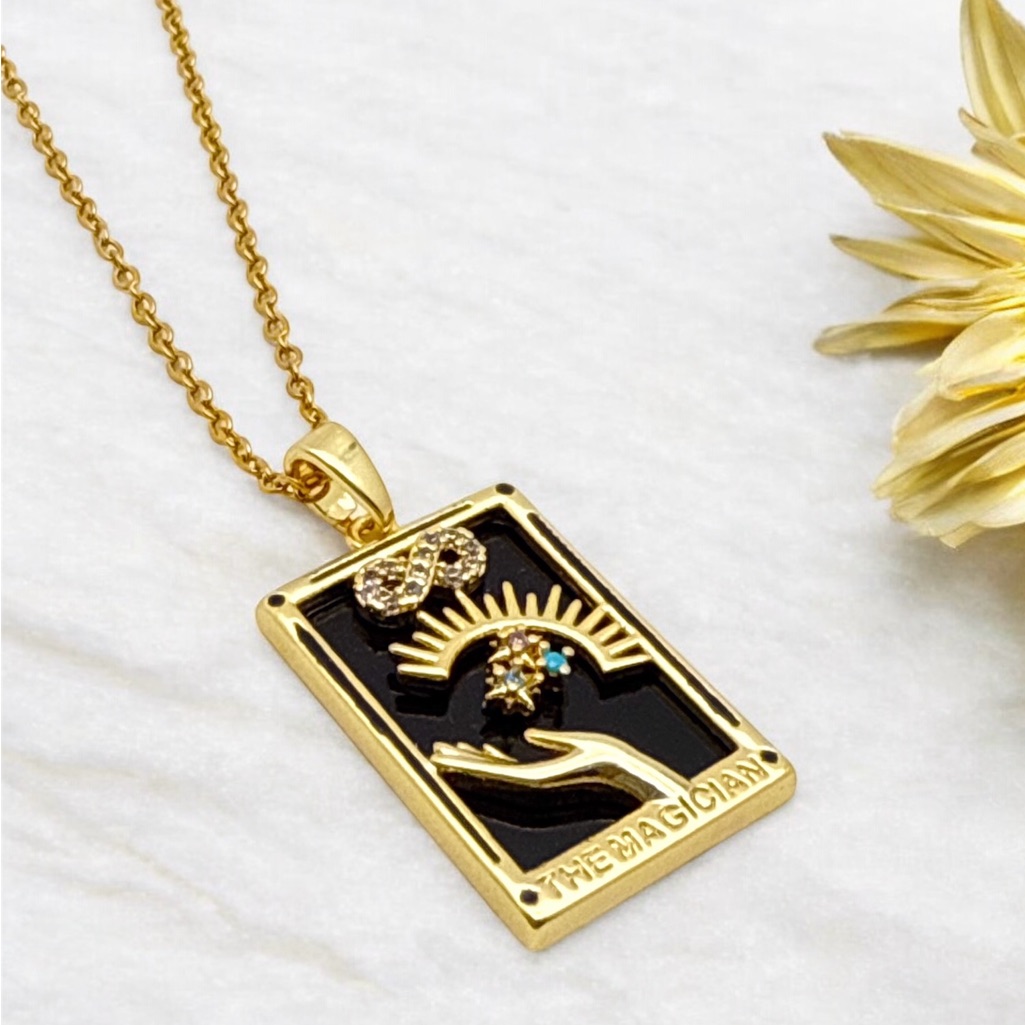 Nwt Magician Tarot Card Necklace 316l Stainless Steel 19$